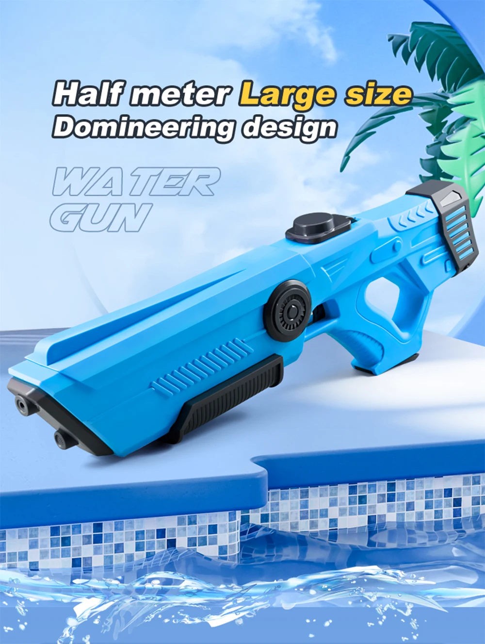 Y1 10m Range Electric Water Gun for Children and Adults Supports Automatic Water Absorption and External Water Bottle Summer Toy - Image 9