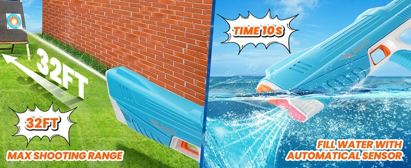 Full Automatic Electric Water Gun Toys 43cm Portable Children Adult Summer Beach Outdoor Fight Fantasy Toys for Boys Kids Game - Image 14